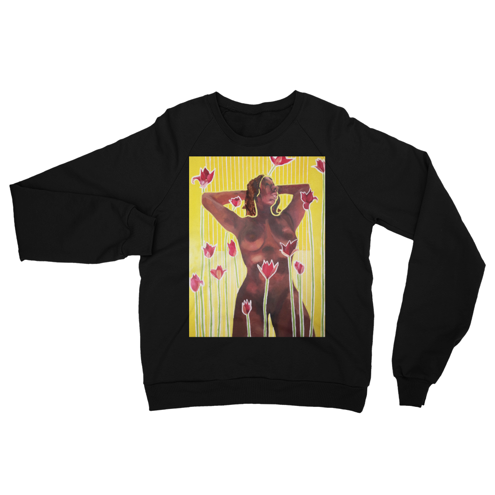 African Tulips Unisex California Fleece Raglan Sweatshirt - Painta Apparel